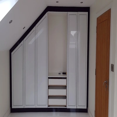 Sleek Seafoam Understairs Storage Design